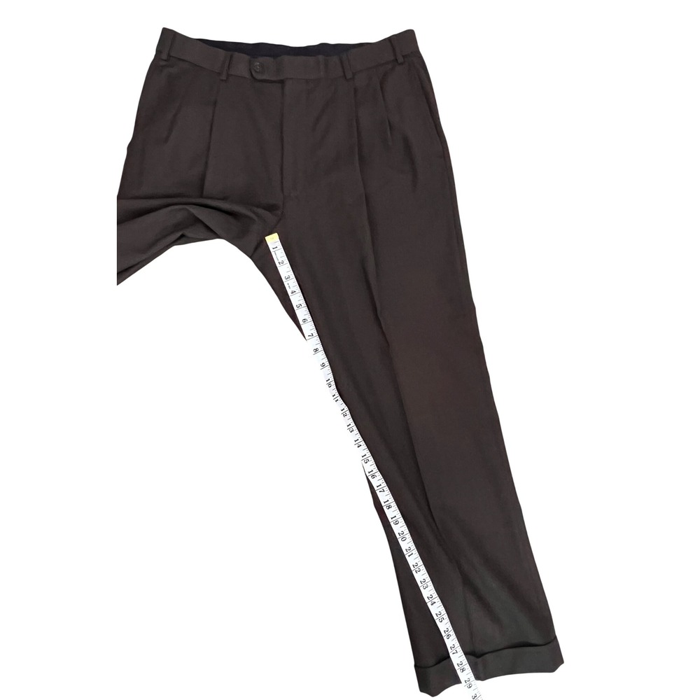 Brooks Brothers Mens 35W Vitale Barberis Canonico Super 120s Wool Pleated Pants - Picture 9 of 12